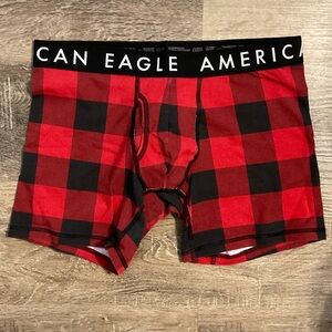 American Eagle Outfitters Black and Red Checkered Boxer Briefs